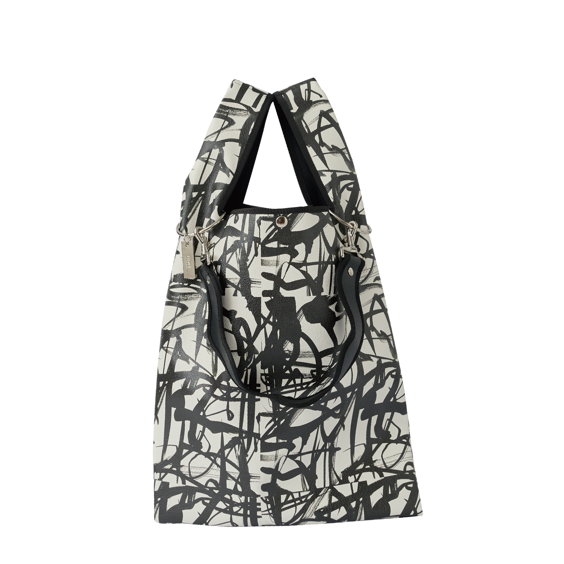 Nori 波浪手提肩背包 大款 黑色塗鴉款