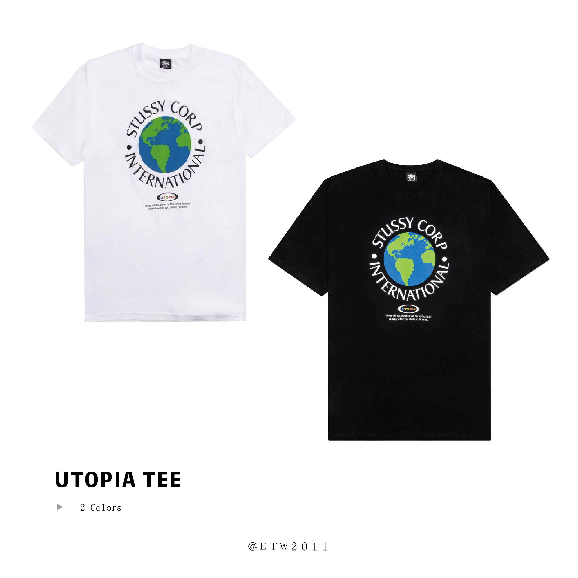 ☆ETW☆【EASY TO WEAR】STUSSY Utopia Tee 地球 短T 短袖 現貨