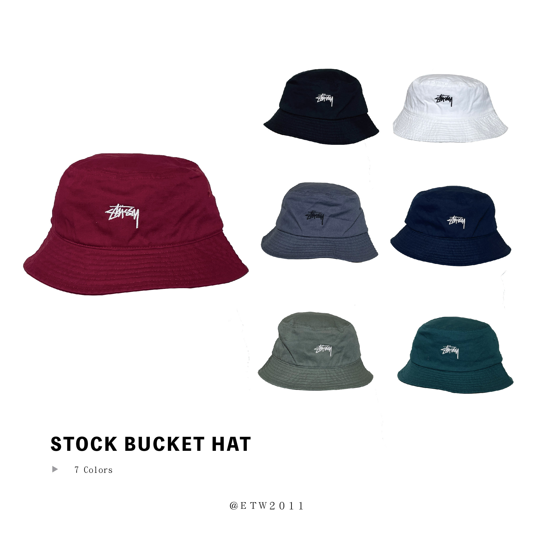 ☆ETW☆【EASY TO WEAR】STUSSY STOCK BUCKET HAT 漁夫帽 黑色 現貨