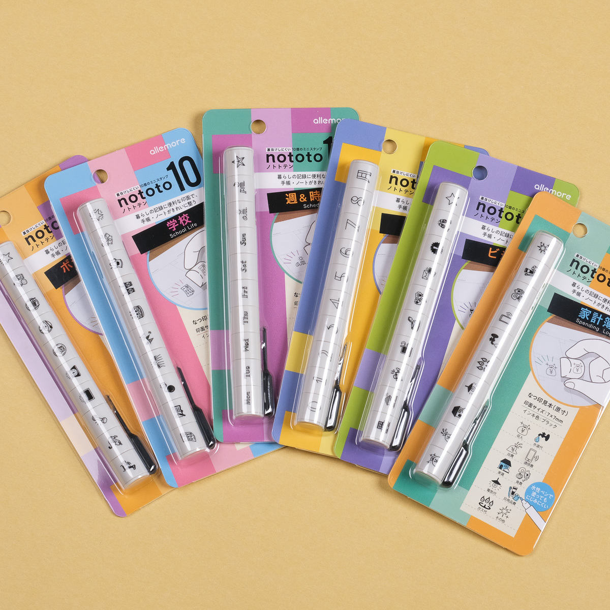 nototo 10 迷你 手帳印章 6種組合可選｜Shachihata 鯱旗牌 日本