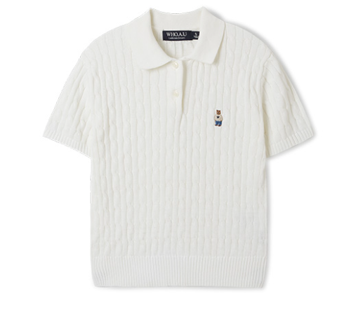 [K] WHO.A.U Steve Collar Cable Short S, Ivory, WHKAF2411F39 (KWAU375)