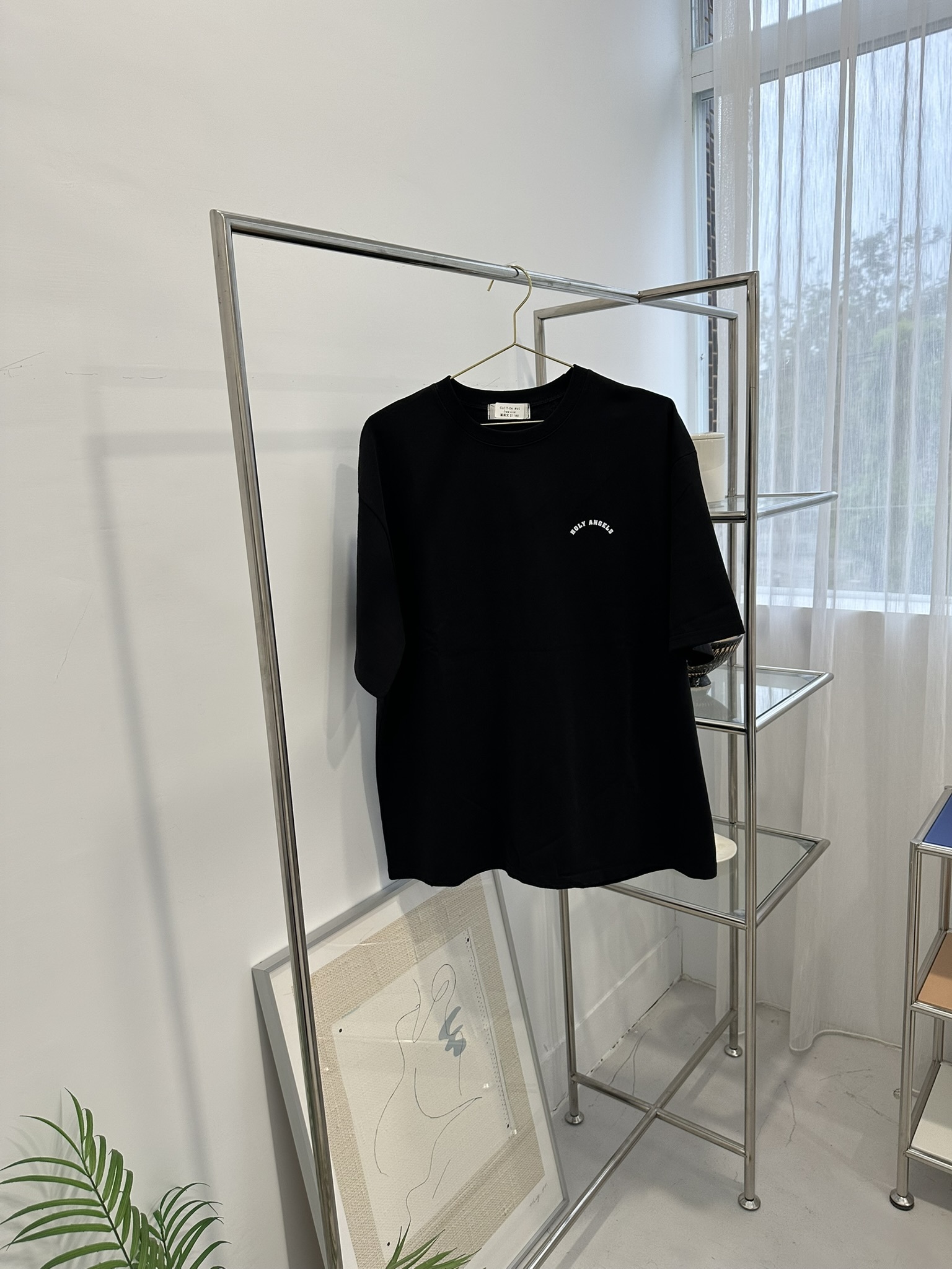 HOLY ANGEL燙字短T 黑