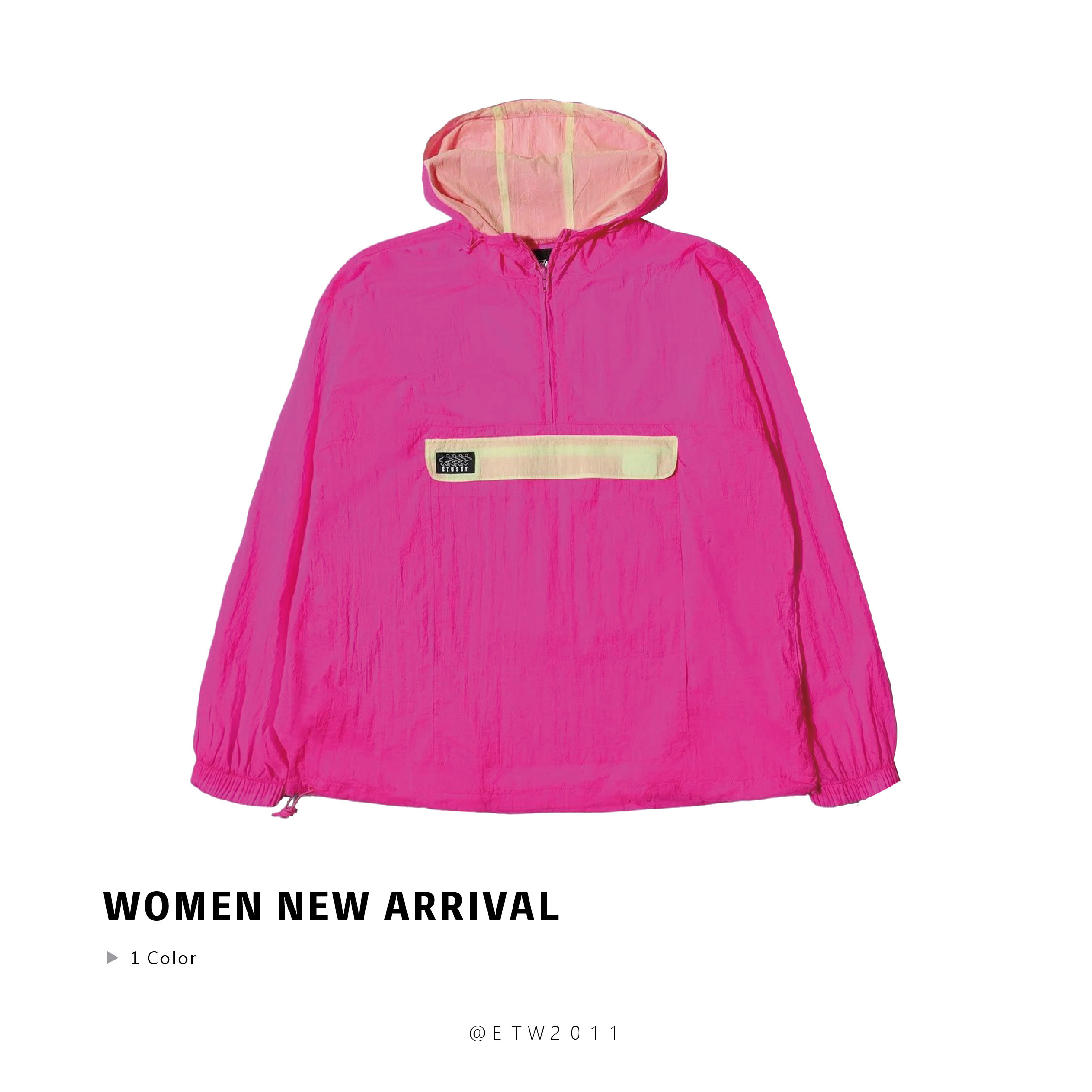 ☆ETW☆【EASY TO WEAR】STUSSY WOMEN NEW ARRIVAL 女版 風衣 衝鋒外套 螢光粉 現貨