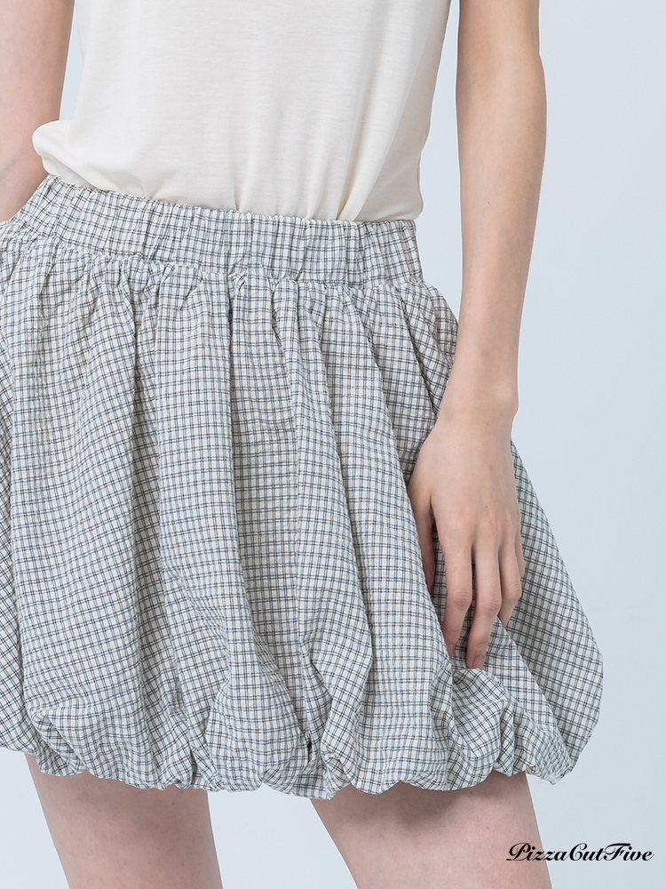 [SALE]格紋花苞泡泡短裙 PizzaCutFive PCF252491029