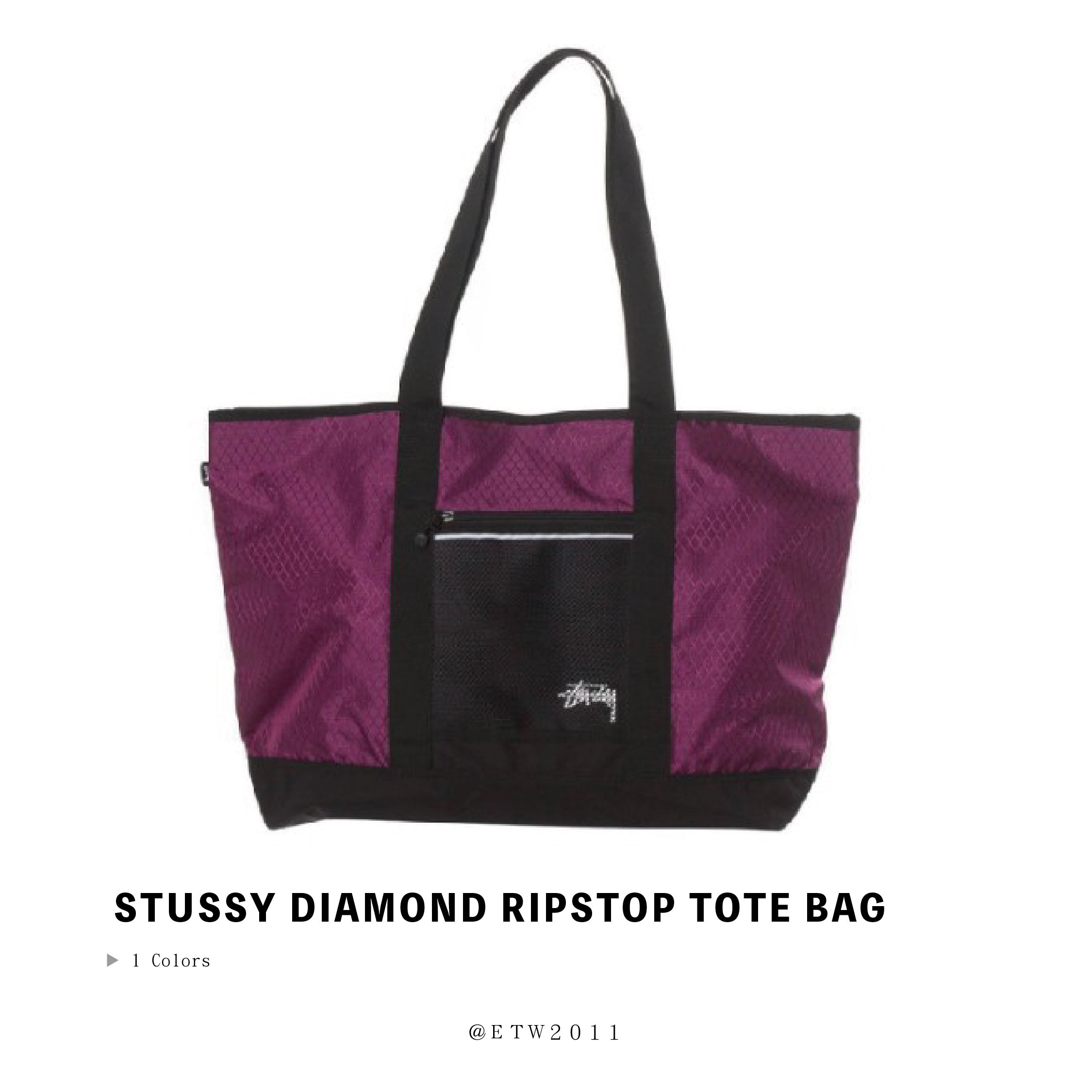 ☆ETW☆【EASY TO WEAR】STUSSY DIAMOND RIPSTOP TOTE BAG 托特包 肩背包 手提袋 現貨 桃紅