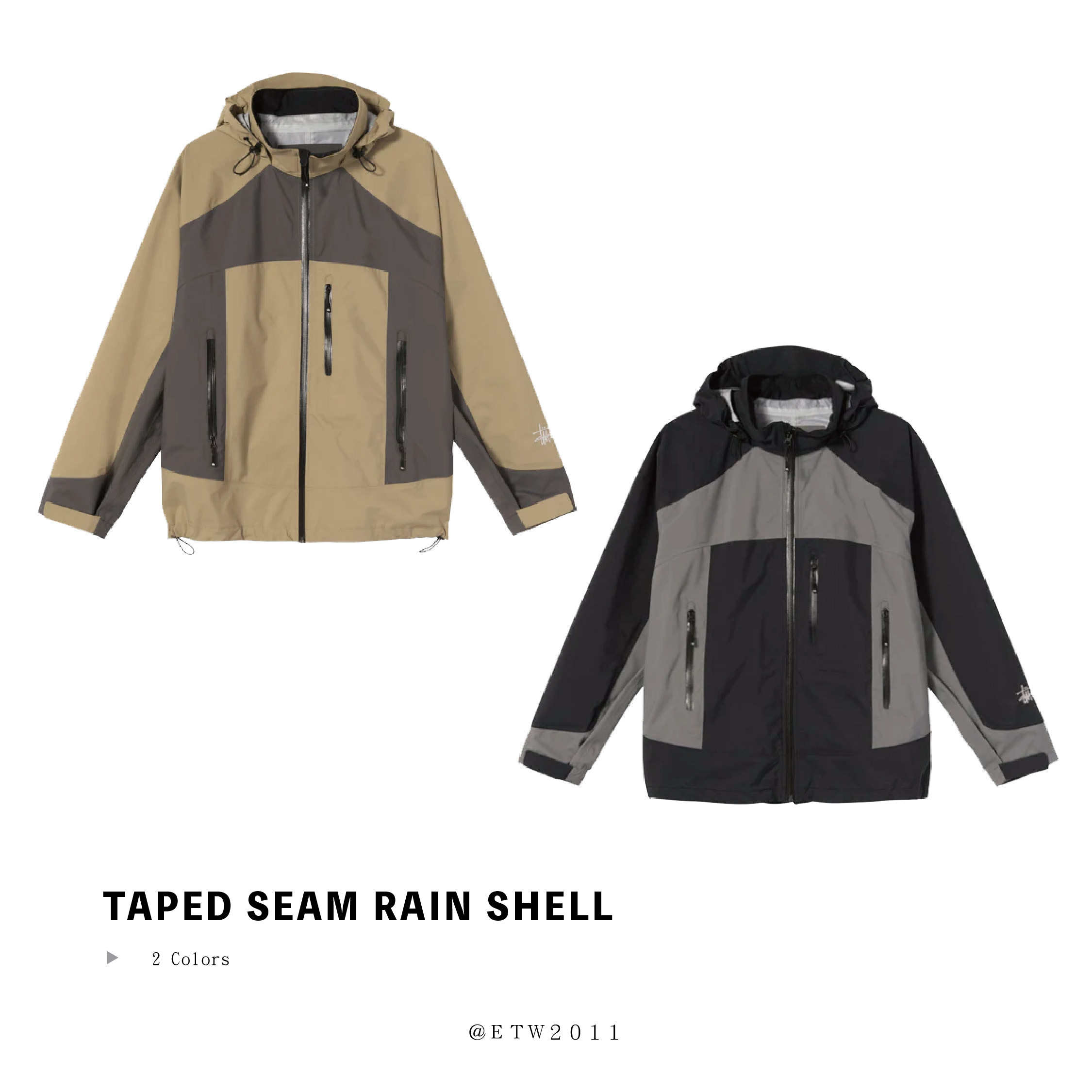 ☆ETW☆【EASY TO WEAR】STUSSY Taped Seam Rain Shell 登山 機能 防風 防潑水 風衣 外套 現貨