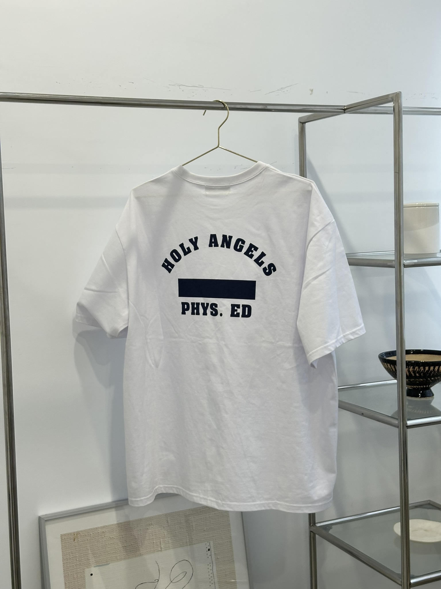 HOLY ANGEL燙字短T 白