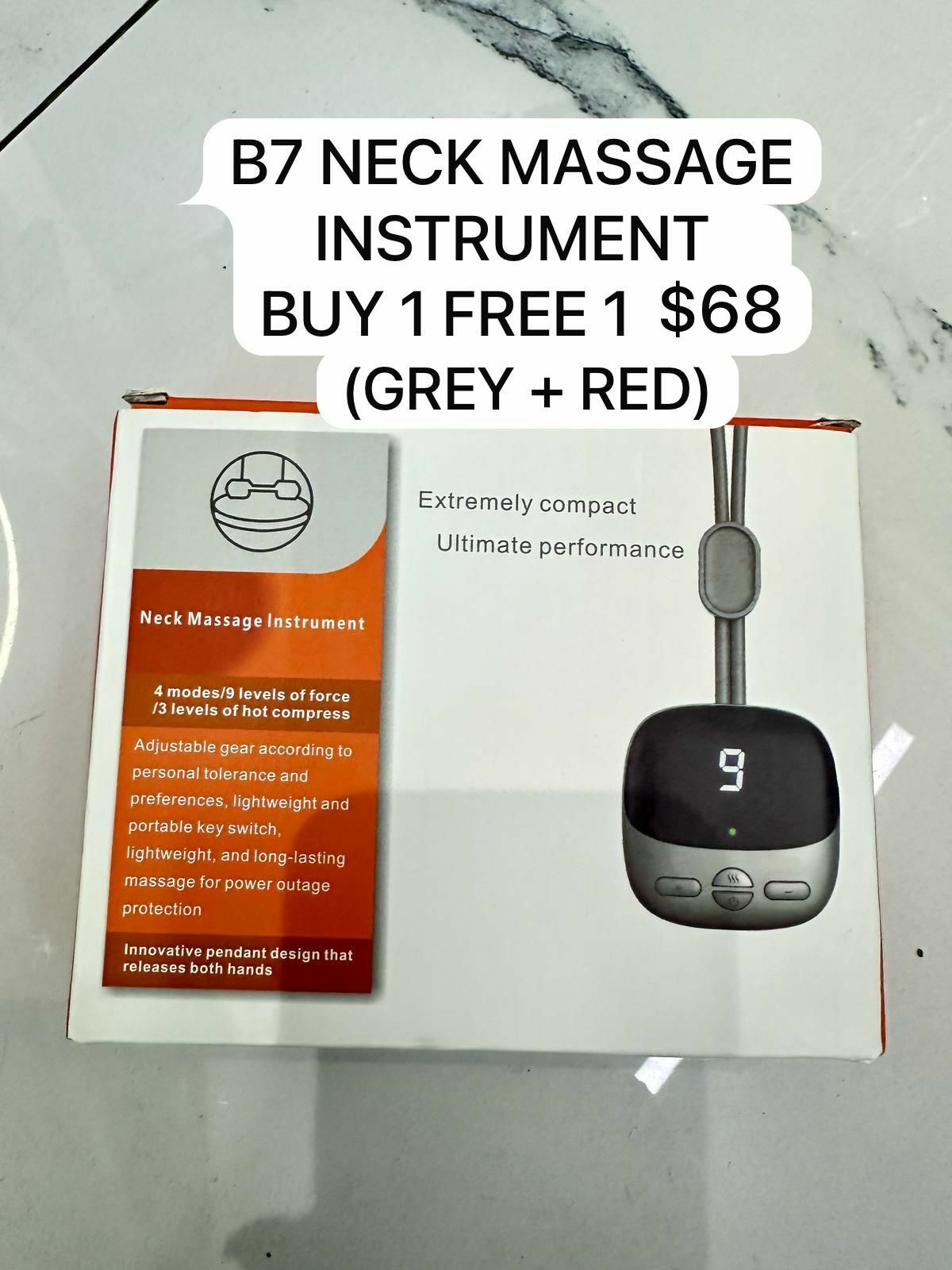B7 NECK MASSAGE INSTRUMENT BUY 1 FREE 1 - (1) GREY + (1) RED $68