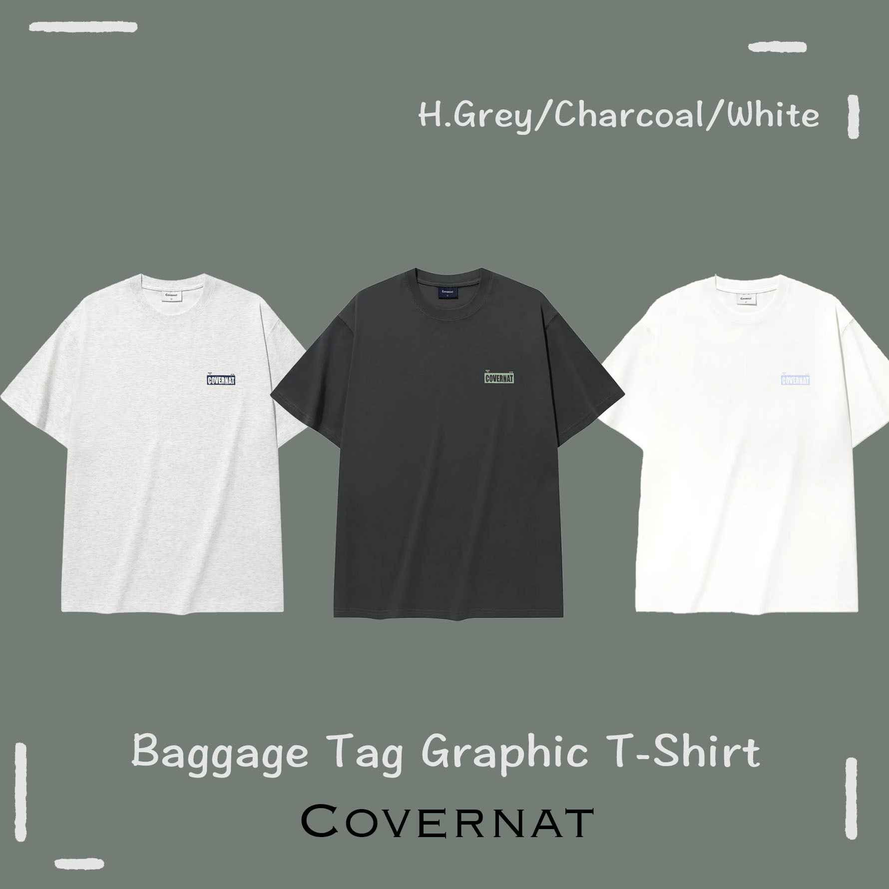 【OWN】Covernat 短袖上衣 涼感 休閒 行李 吊牌 造型 短T 不分男女 炭灰 白色 白灰