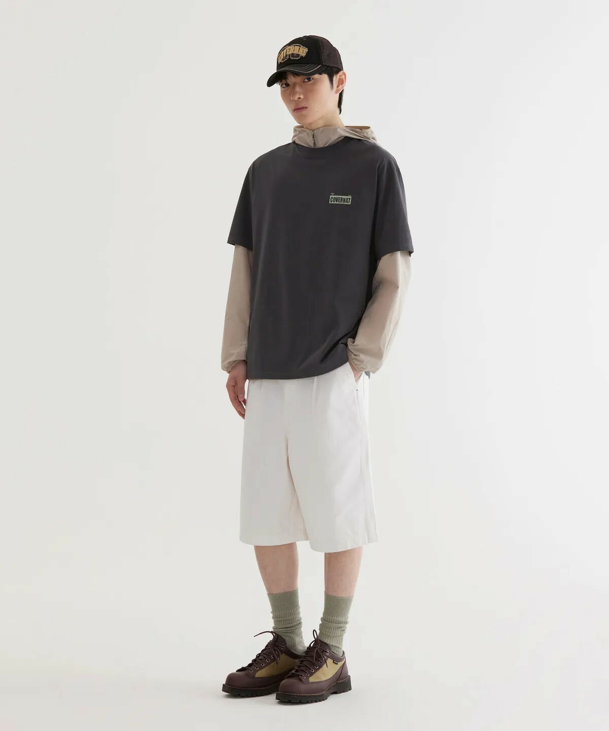 【OWN】Covernat 短袖上衣 涼感 休閒 行李 吊牌 造型 短T 不分男女 炭灰 白色 白灰