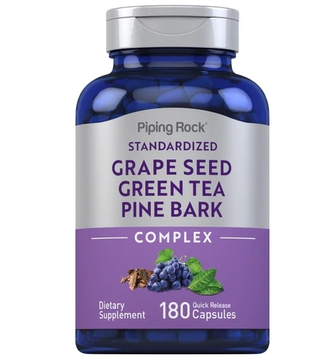 【Piping Rock】葡萄籽 葡萄子 綠茶 松樹皮 綜合複方 180顆