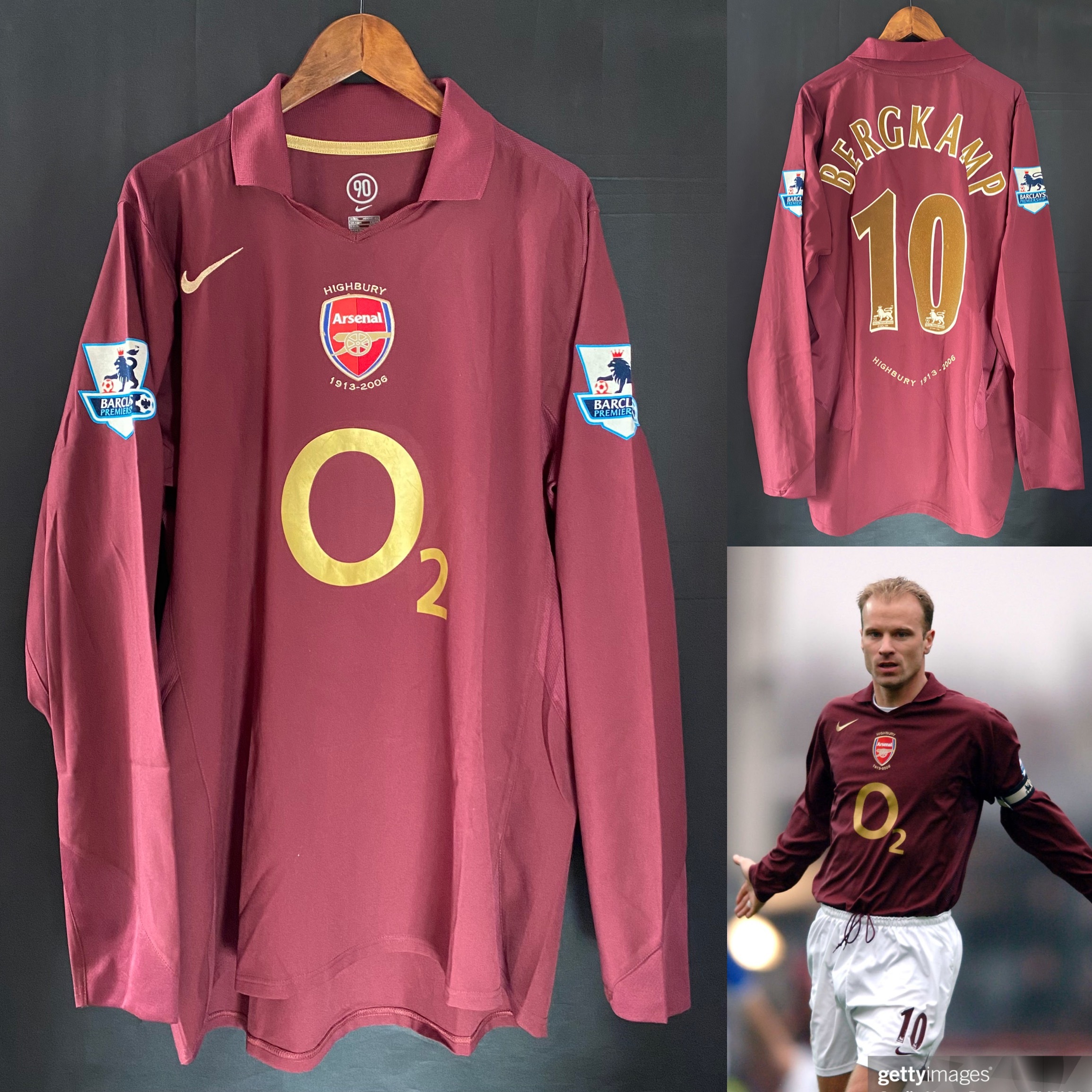 Arsenal 2005-2006 Nike Highbury L/S Home Shirt #10 BERGKAMP