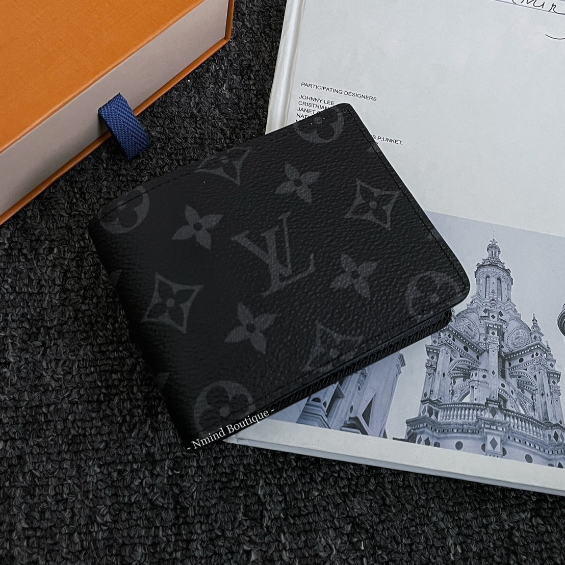 LOUIS VUITTON Marco wallet / Monogram Eclipse 黑老花零錢袋男夾