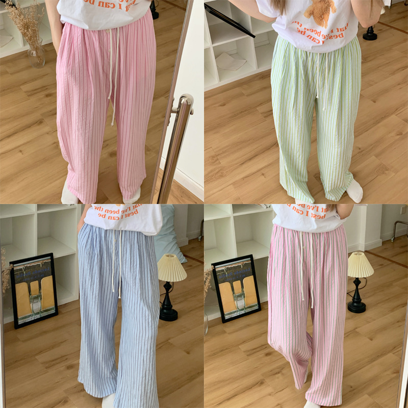 《5870》糖果風條紋天絲量感睡褲