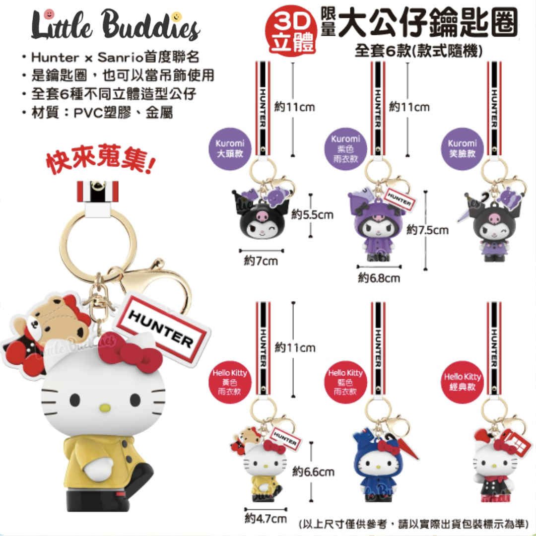 台灣限定 HUNTER x Sanrio characters 聯名系列3D立體大公仔鑰匙圈 隨機限量款