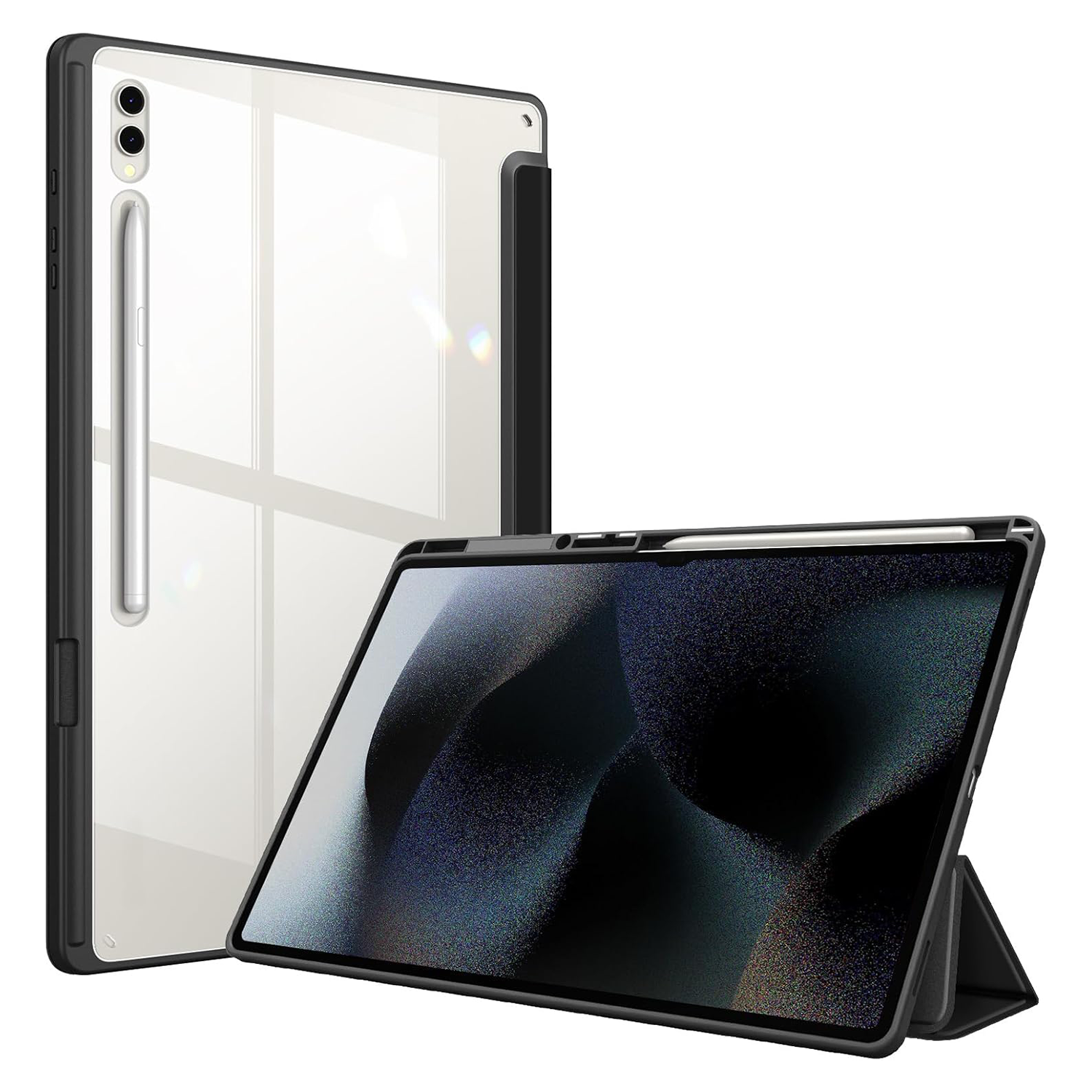 XPRO - Flip Clear Lite - Samsung Galaxy Tab Case 皮革蓋面防撞透明座枱支架平板保護硬殼