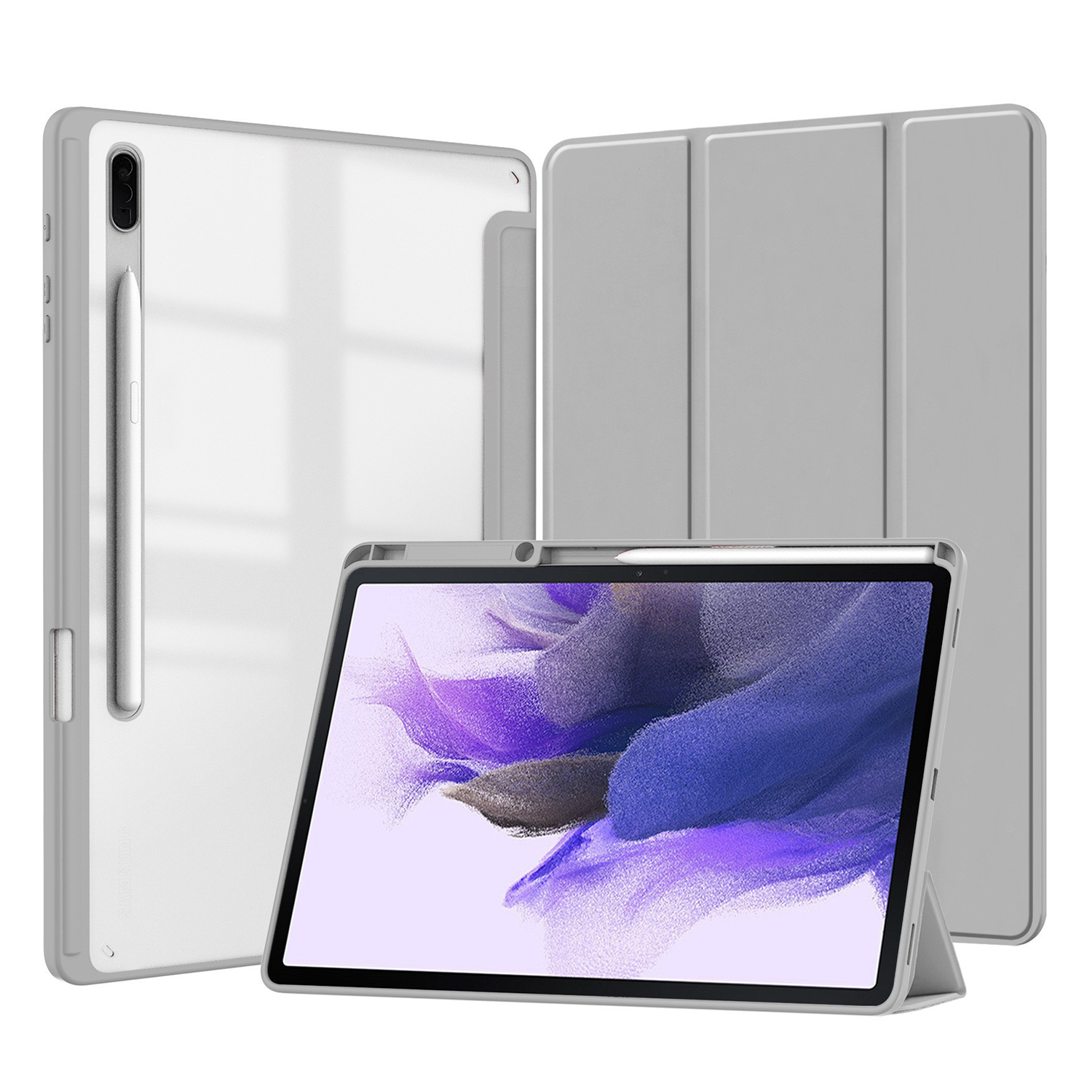 XPRO - Flip Clear Lite - Samsung Galaxy Tab Case 皮革蓋面防撞透明座枱支架平板保護硬殼