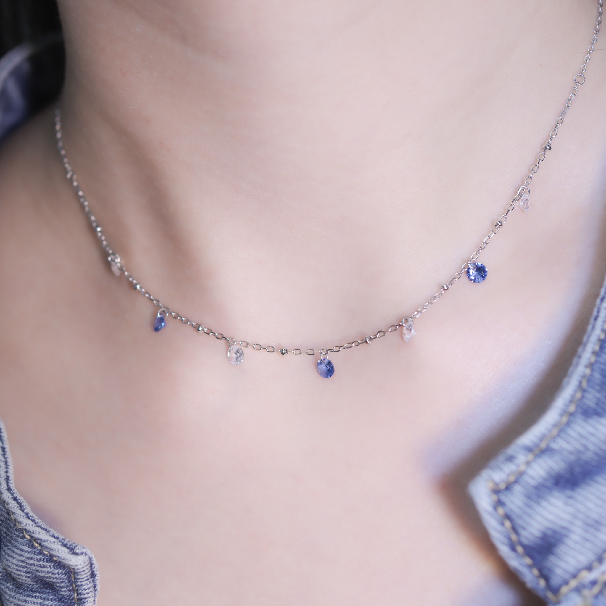 | 925純銀・厚鍍白金 | 精靈圓舞曲項鍊 | NE1356 |