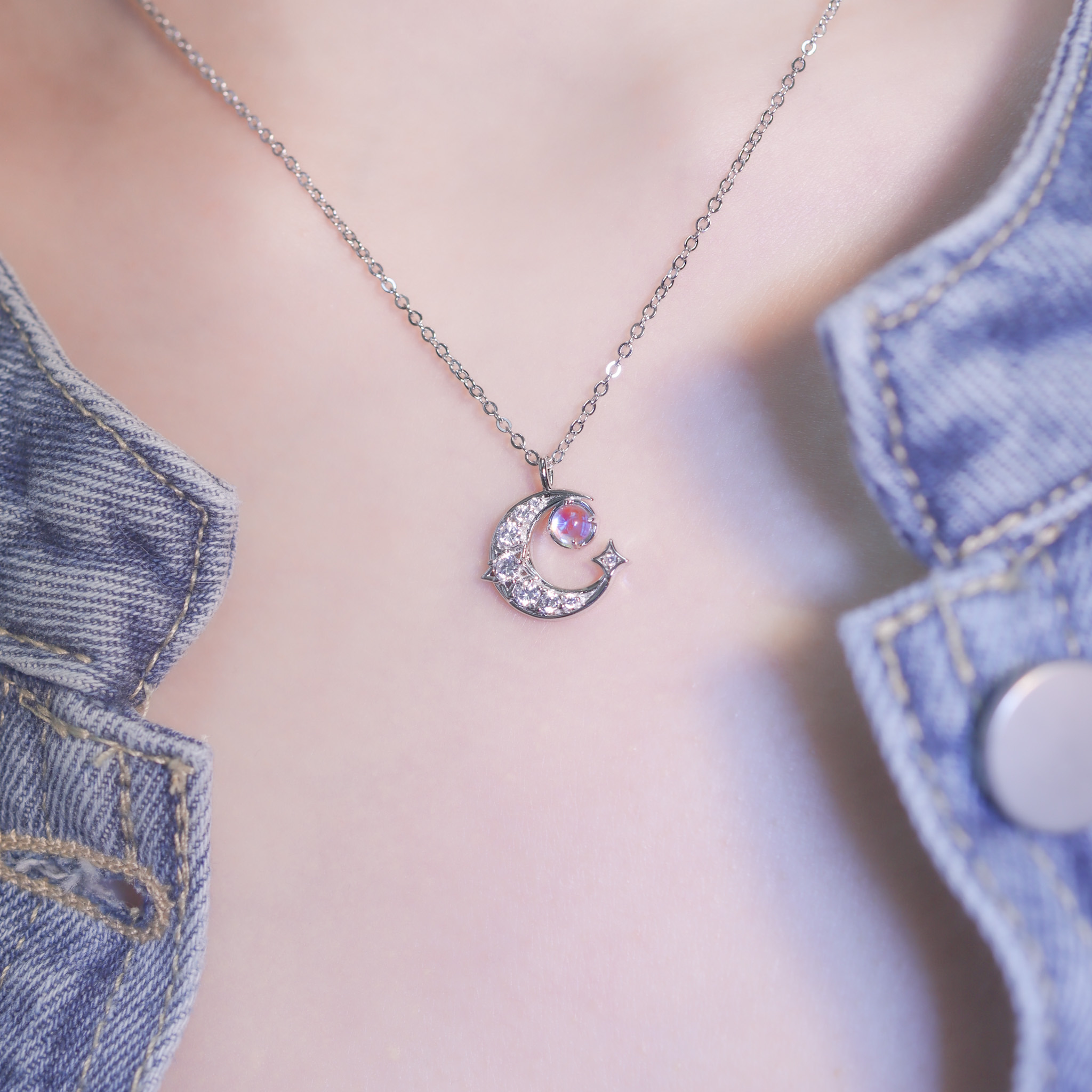 | 925純銀・厚鍍白金・ 琉璃 | 漫藍唯一的陪伴項鍊| NE1367 |