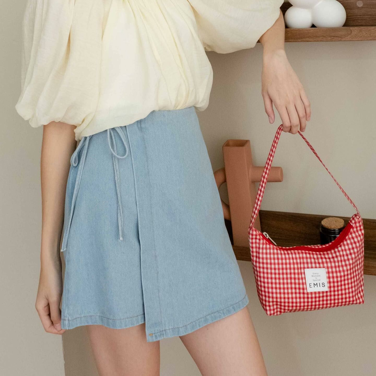 Kimmame - Bow Candy 蝴蝶結牛仔短裙褲