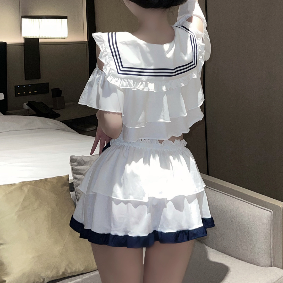 可愛清純露膊學生制服 JK-369