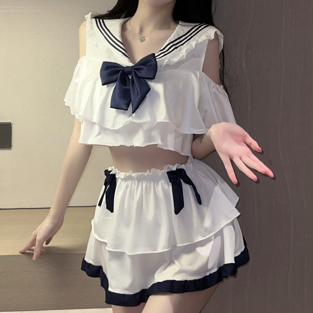 可愛清純露膊學生制服 JK-369