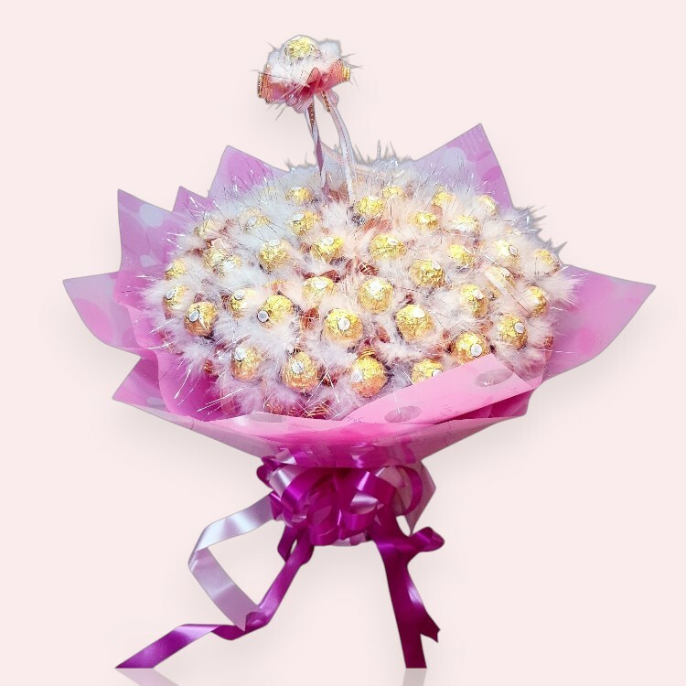 單支羽毛金莎花,羽毛金莎分享花束,feather_Ferrero-Rocher-chocolate-shared-bouquet,可抽取式金莎花束