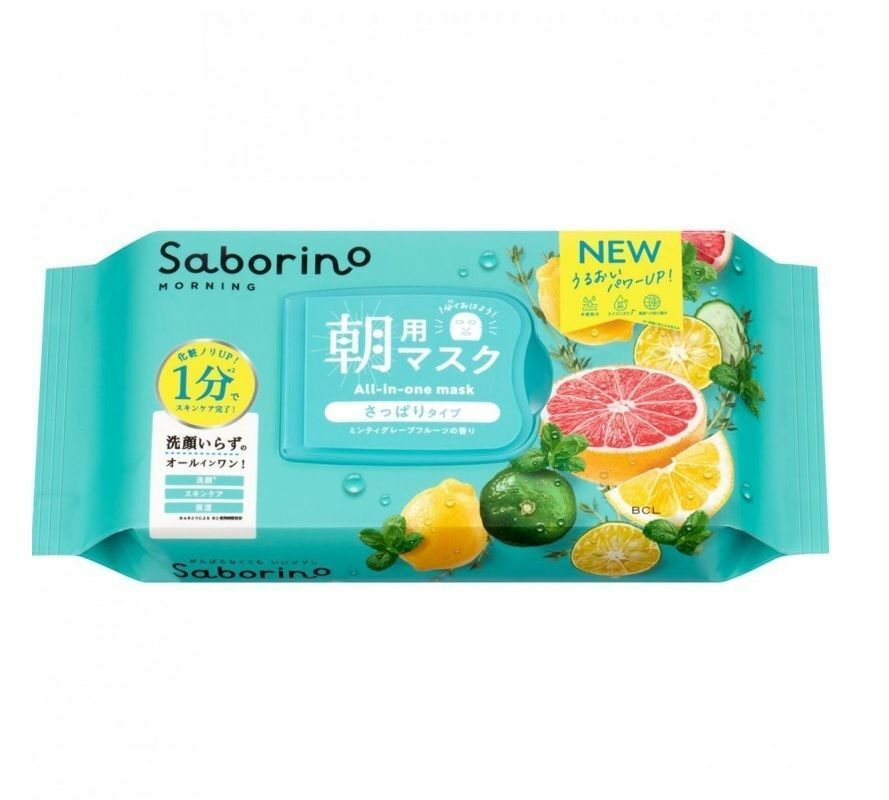 Saborino BCL - 早安清爽提亮護膚面膜 #薄荷葡萄柚 32枚 (平行進口)