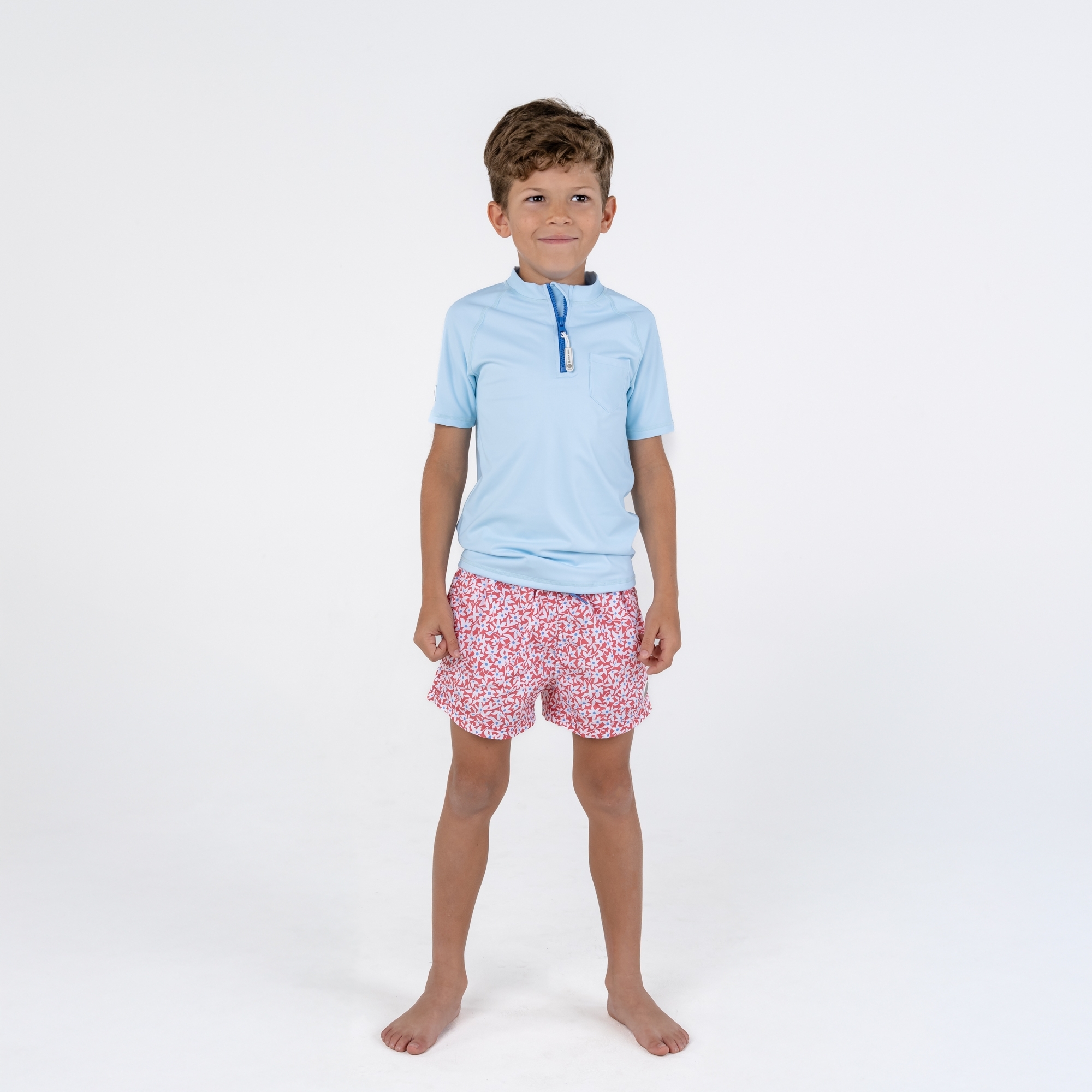 〖 Badawii 〗淺藍短袖防曬泳衣