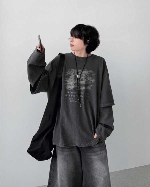 旗幟分層長袖上衣