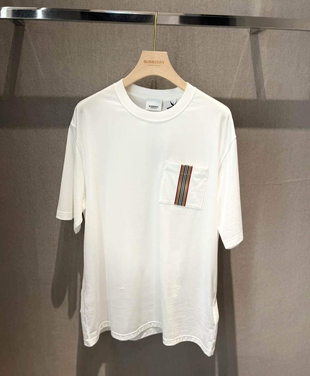 BBR 白色 口袋織帶Tee