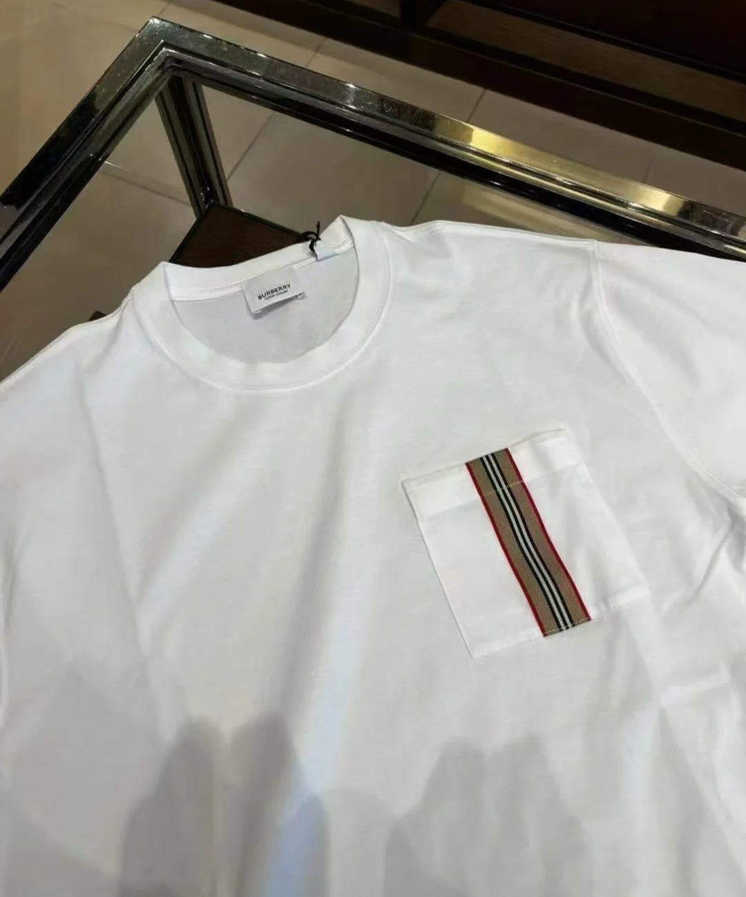 BBR 白色 口袋織帶Tee