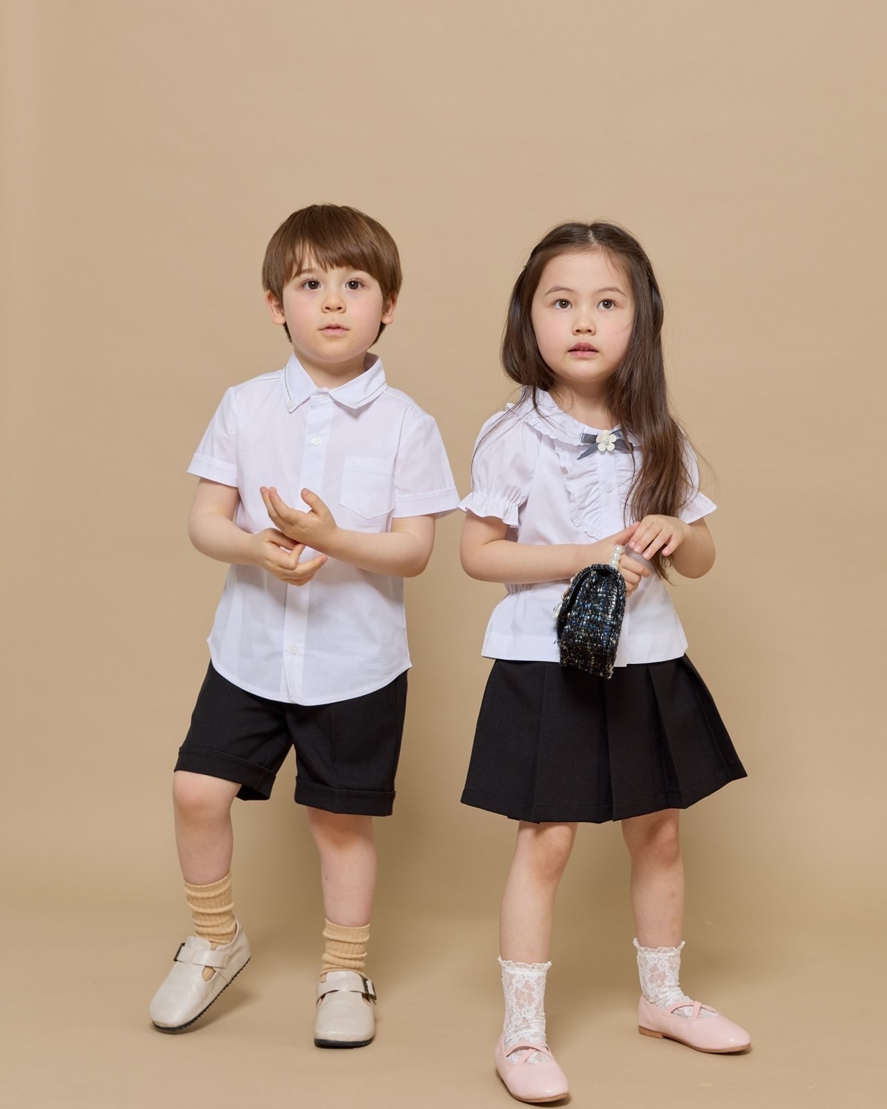 Aida White Button Short-Sleeve Blouse