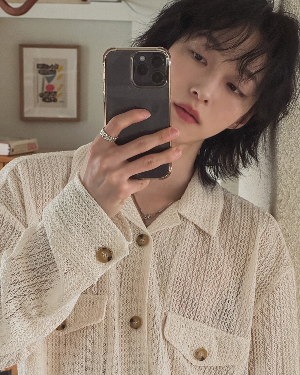 奧斯汀鉤針編織長袖襯衫