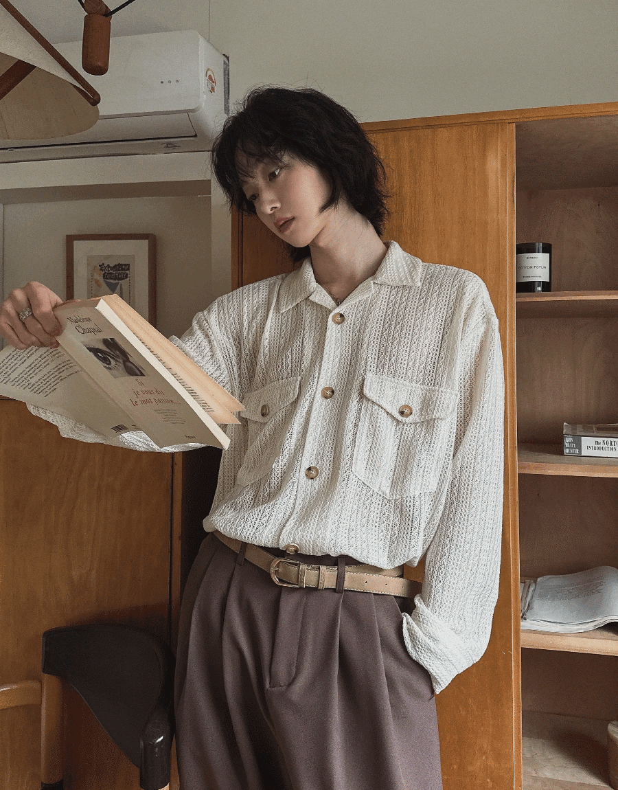 奧斯汀鉤針編織長袖襯衫