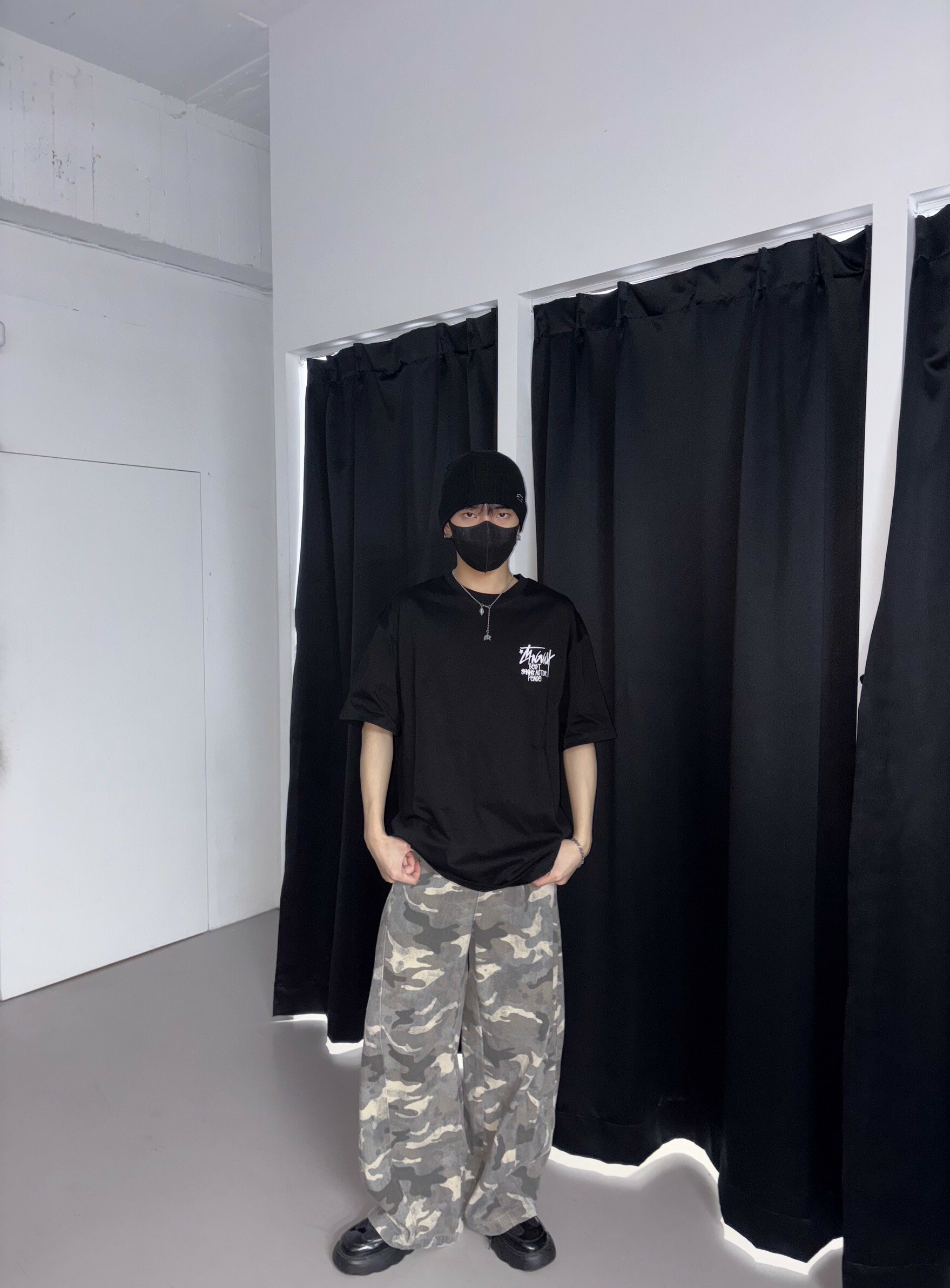 (GOAL) 草寫 翻玩 西海岸 落肩短T