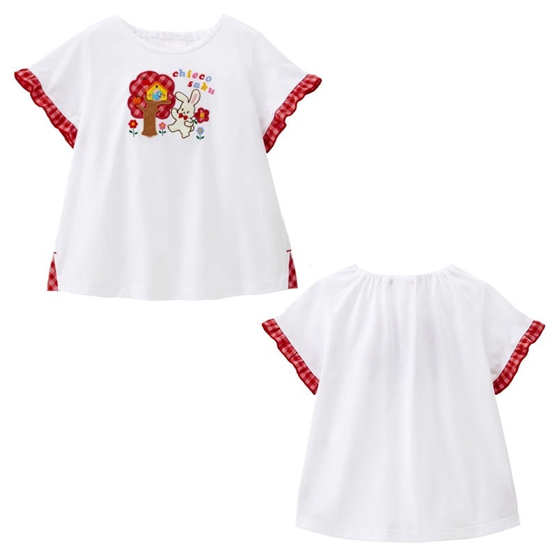 🐰𝐌𝐢𝐤𝐢 𝐇𝐨𝐮𝐬𝐞 小兔花花蘋果樹刺繡短袖上衣