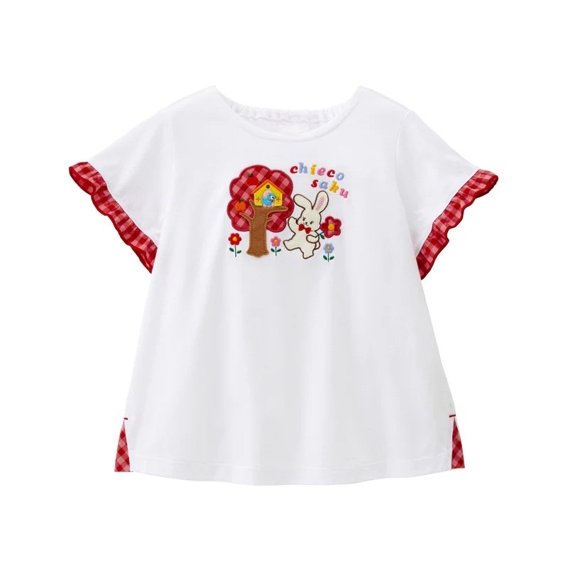 🐰𝐌𝐢𝐤𝐢 𝐇𝐨𝐮𝐬𝐞 小兔花花蘋果樹刺繡短袖上衣