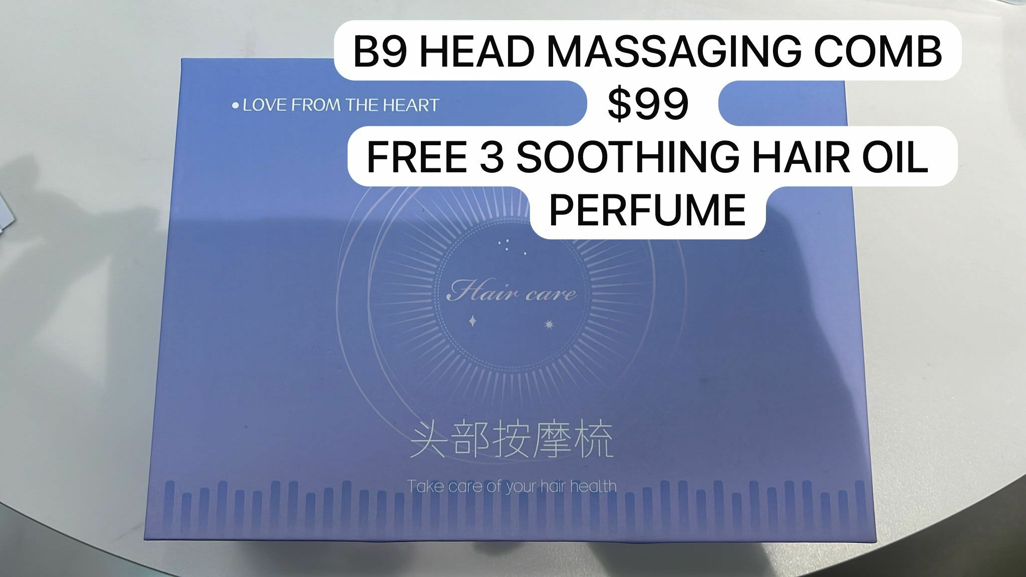 B9 HEAD MASSAGING COMB + 3 FOC SOOTHING HAIR OIL PERFUME