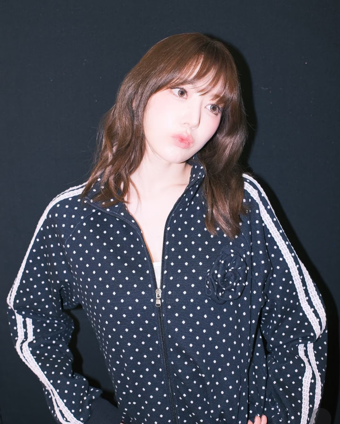 CRANK) SAKURA同款!Rose Dot Track Jacket - 3col CRANK) SAKURA同款!Rose Dot Track Jacket - 3col