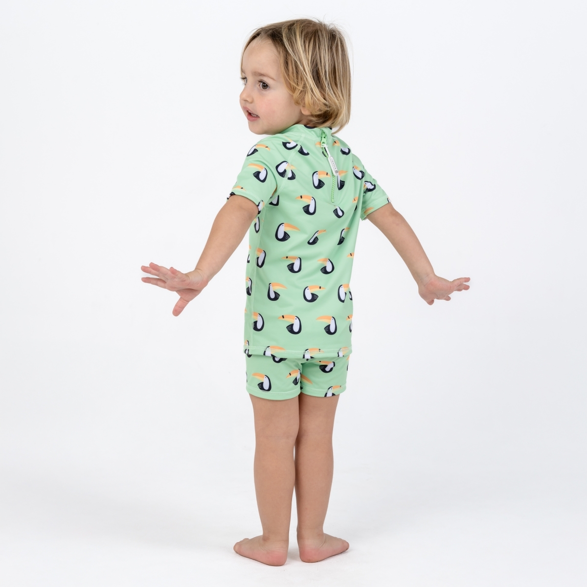 〖 Badawii 〗綠色大嘴鳥防曬兩件式泳衣