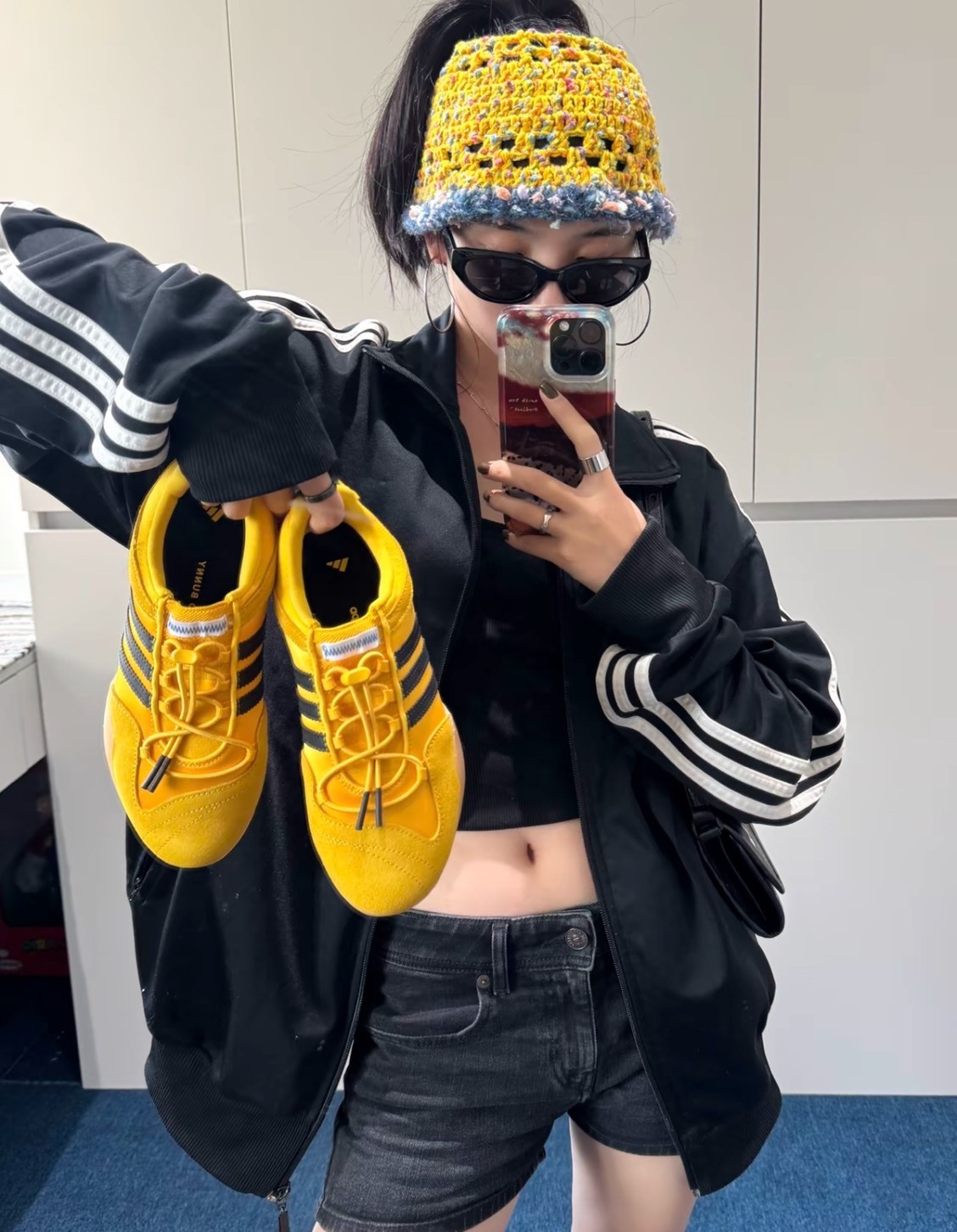 Bad Bunny x adidas Ballerina 核心黑 男女同款休閒鞋