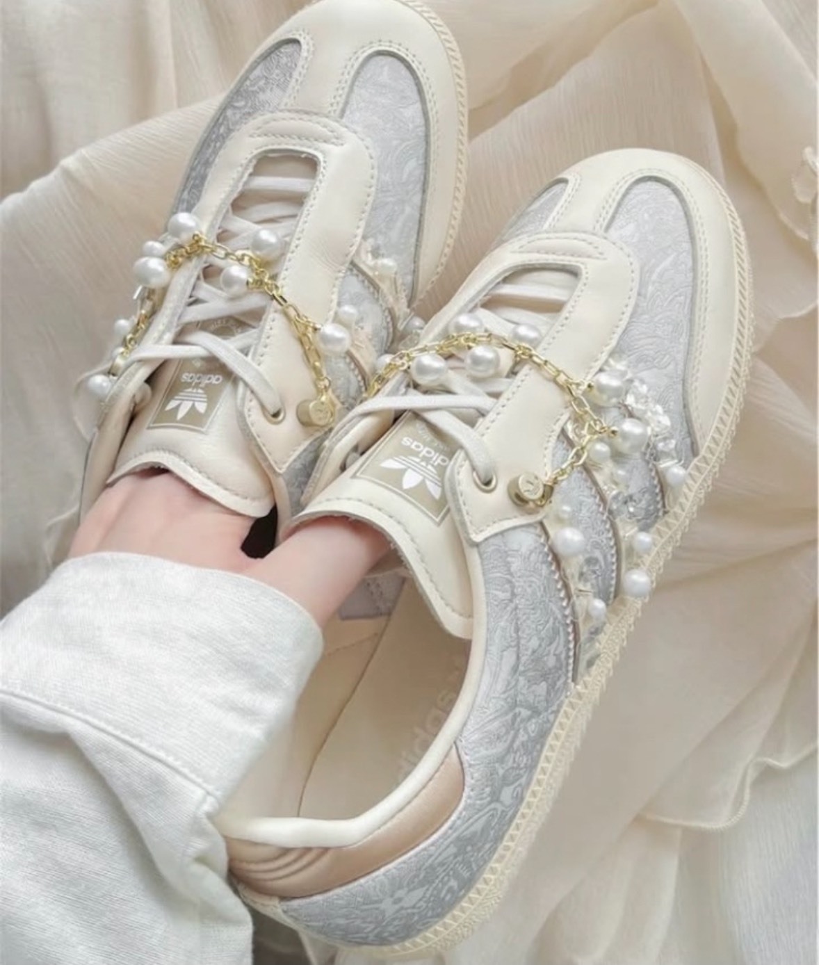 Adidas Originals Samba OG 女款 淺灰板鞋