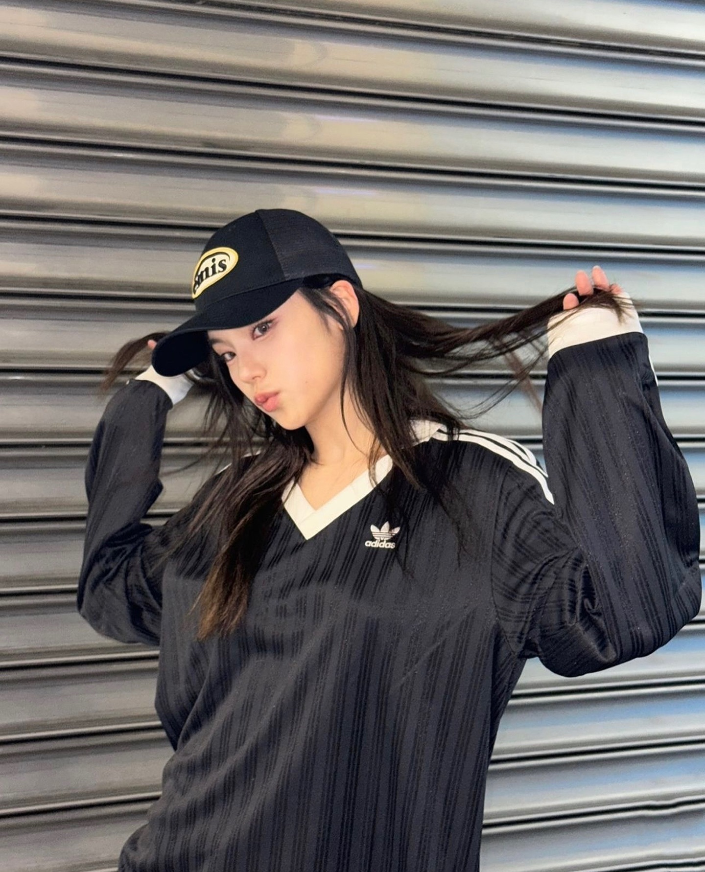 Adidas Originals FOOTBALL LONG SLEEVE POLO TOP Black/Green