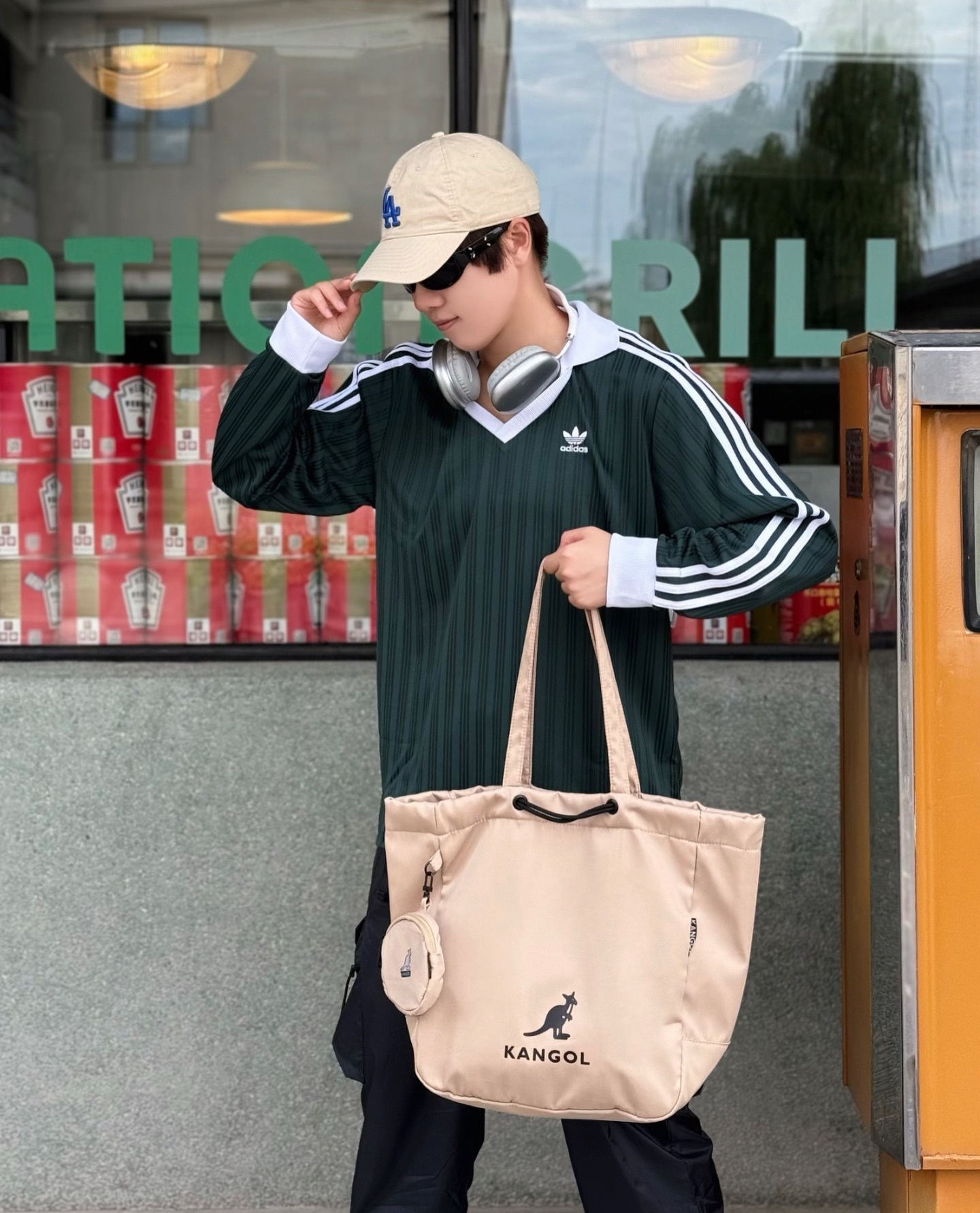 Adidas Originals FOOTBALL LONG SLEEVE POLO TOP Black/Green