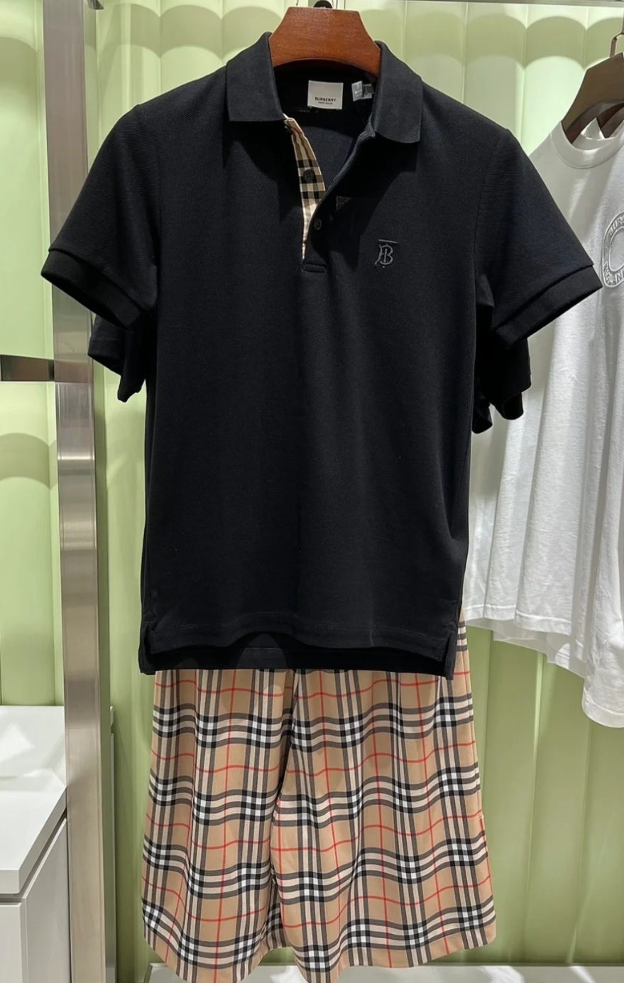 BBR 黑色 內格仔反領 Polo
