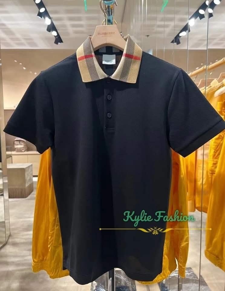 BBR 黑色 經典格仔反領 Polo 男款