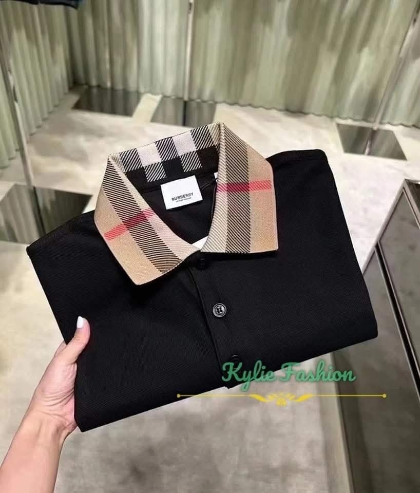 BBR 黑色 經典格仔反領 Polo 男款