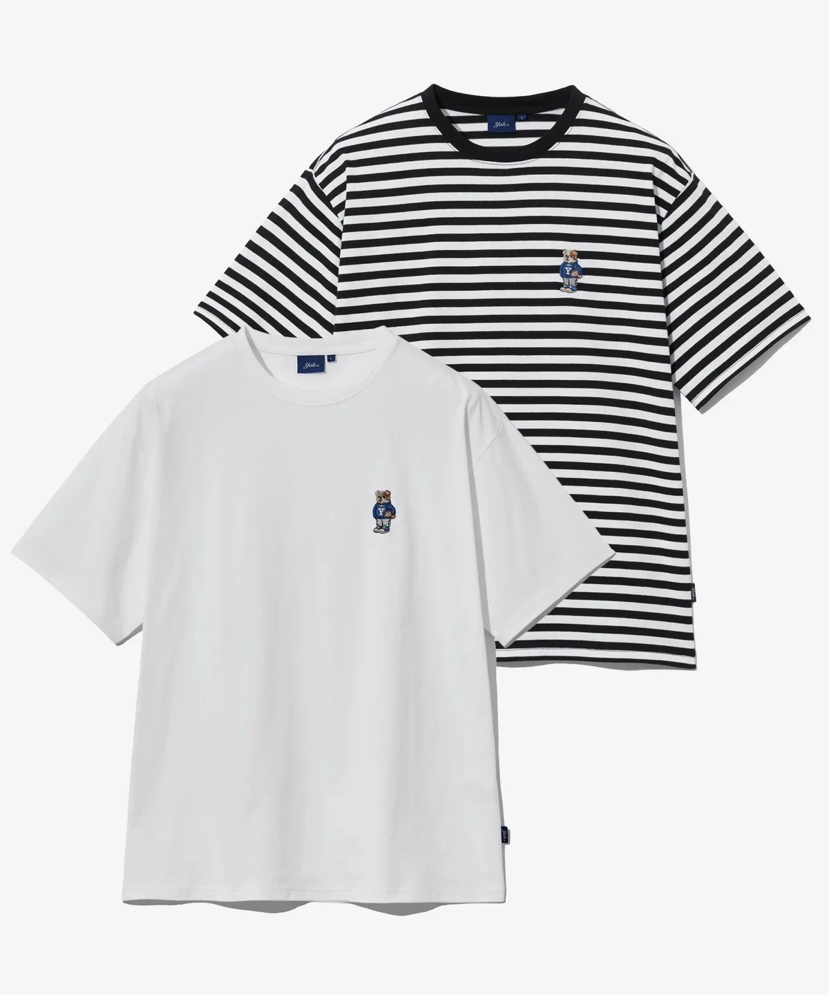 ☆YALE☆ 2PACK EMBROIDERY DAN TSHIRT WHITE NAVY YEM9SS301AN YALE EMBROIDERY DAN T-SHIRT