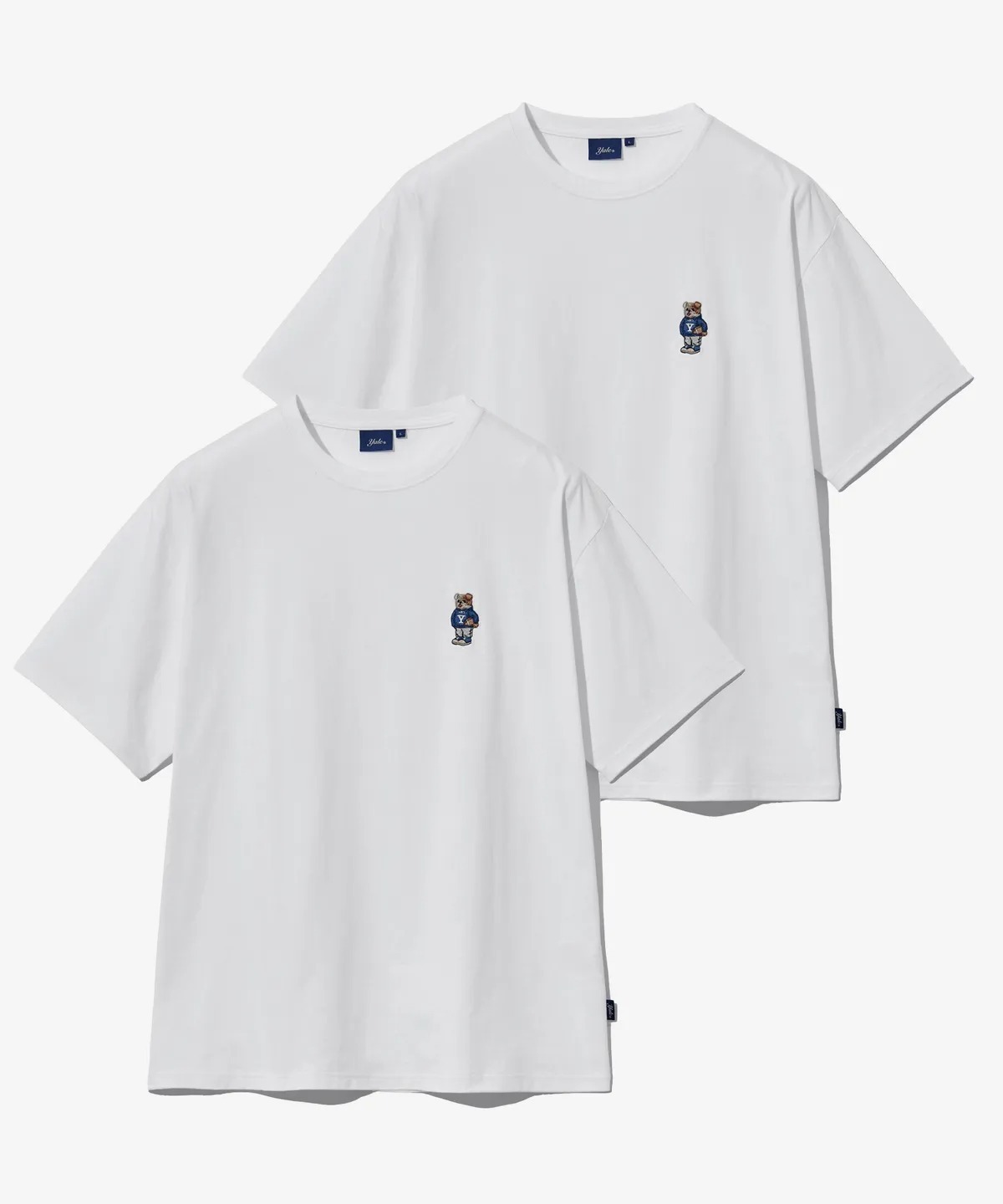 ☆YALE☆ 2PACK EMBROIDERY DAN TSHIRT WHITE NAVY YEM9SS301AN YALE EMBROIDERY DAN T-SHIRT